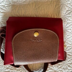 Longchamp Elegant Red and Brown Women's Backpack